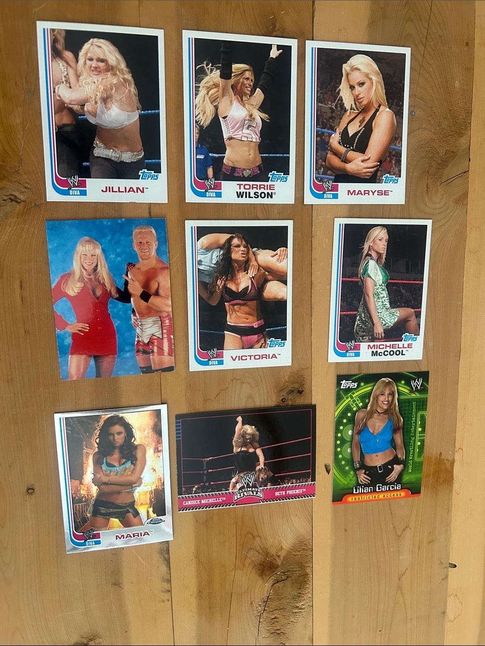 Topps WWE Female Wrestler Trading Cards - Diva Lot